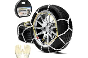 BasaltAuto Auto Tightening Snow Chains Tire Chains Quick Easy Installation HKN160 Set of 2 for Cars SUV Pickup Trucks 255 265 275 285 295 305 315 Winter Emergency Tire Traction for Snow Ice
