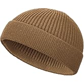 Swag Wool Knit Cuff Short Fisherman Beanie for Men Women, Spring Fall Winter Warm Hats, Trawler Skull Cap, Watch Cap