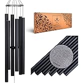 Extra Large Wind Chimes for Outside Deep Tone - 58'' Wind Chimes Outdoor Clearance, Deep Tone Chimes, Windchimes Outdoors, Memorial Wind Spinner, Sympathy Gift, Home Décor (Black)