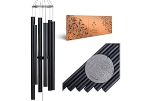 VANQUER Extra Large Outdoor Wind Chimes - 58'' Deep Tone, Memorial, Sympathy Gift, Garden Patio, Home Decor (Black)