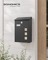 SONGMICS Modern Wall Mounted Post Box with Viewing Windows Copper Core Lock view 2