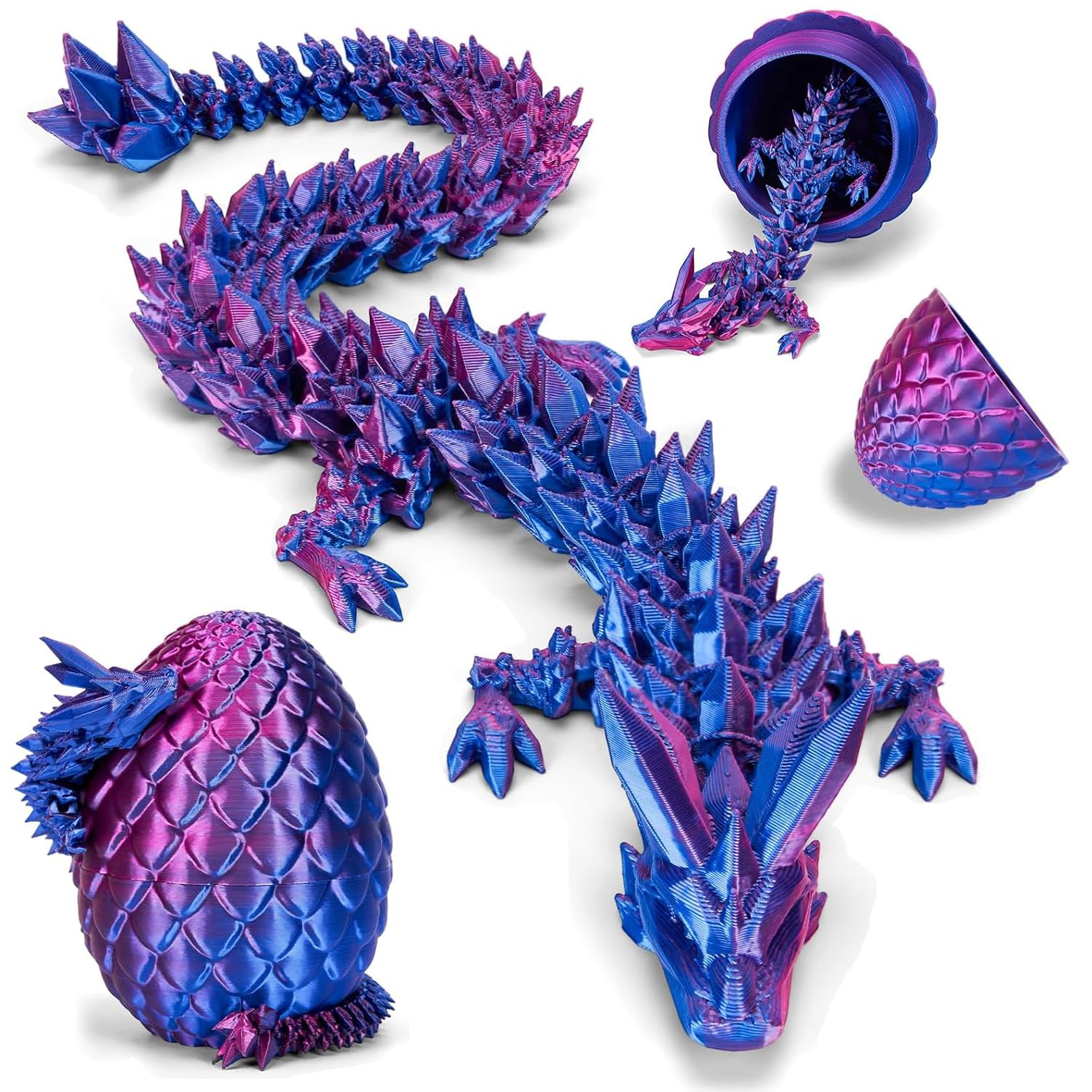 3D Printed Dragon Egg, Surprise Dragon Egg with Dragon Inside, Fidget Toy, Ideal for Christmas, Easter, Birthdays, Fun Desk Décor and Stress Relief