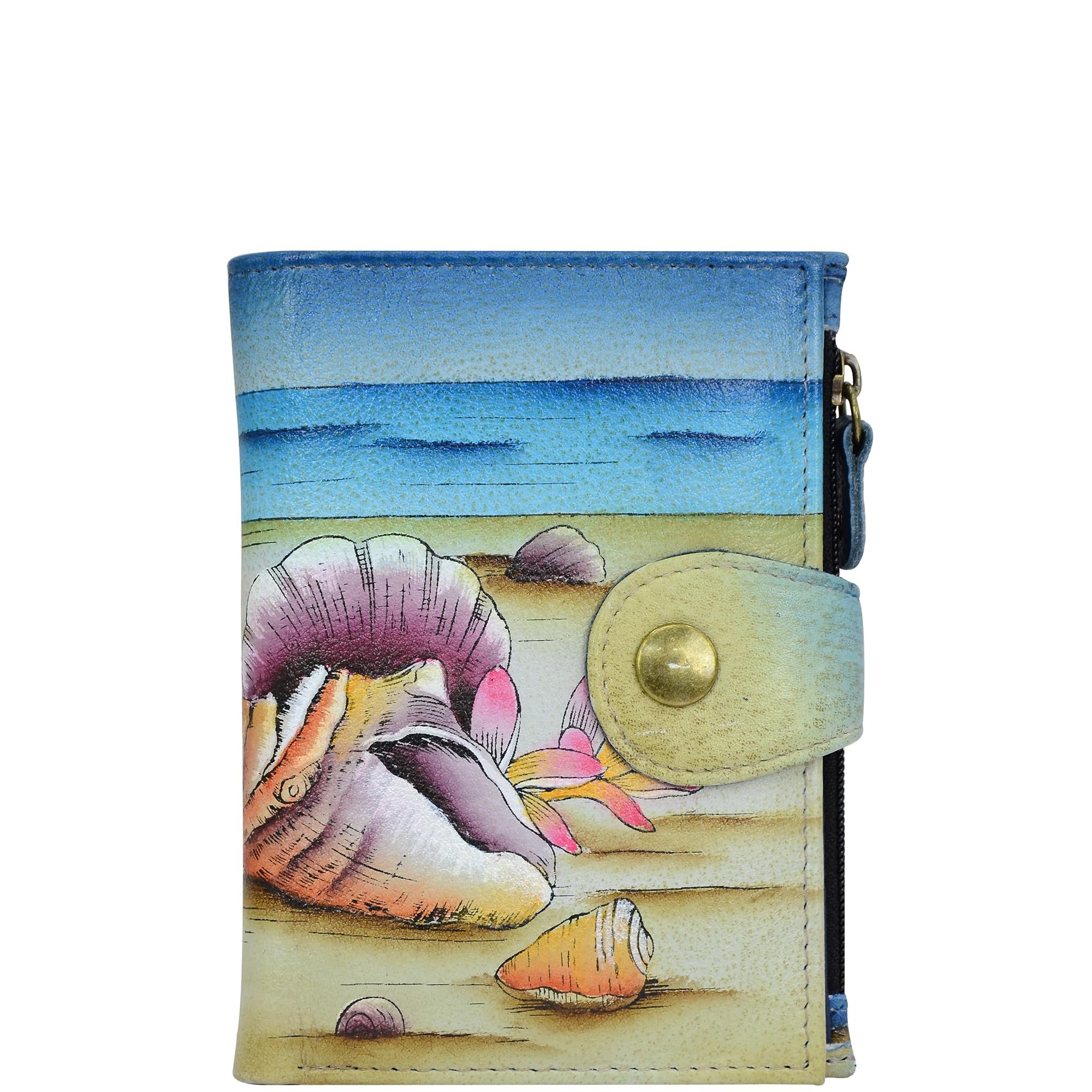 Anna by Anuschka Women's Hand Painted Genuine Leather Ladies Wallet - Caribbean Dream Image