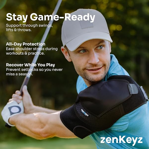 ZENKEYZ SHOULDER BRACE – L/XL, CHEST 35-47IN, GRAY NEOPRENE