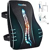 Lumbar Support Pillow for Office Chair Car Lumbar Pillow Lower Back Pain Relief Memory Foam Back Cushion with 3D Mesh Cover G
