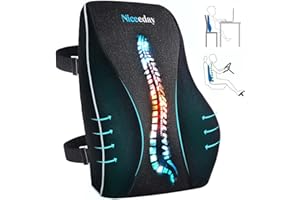 Lumbar Support Pillow for Office Chair Car Lumbar Pillow Lower Back Pain Relief Memory Foam Back Cushion with 3D Mesh Cover G