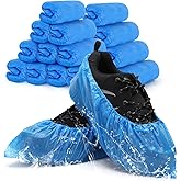 Buself Shoe Covers Disposable Non Slip for Indoors Pack of 200 (100 pairs) Recyclable Shoe Booties Waterproof Shoe & Boot Covers Durable Shoe Protectors Covers One Size Fits Most Blue