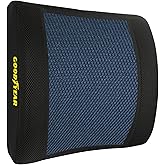Goodyear Ergonomic Lumbar Support Pillow – Gel-Infused Cushion for Office Chairs and Car Seats, Premium Lower Back Support for Pain Relief and All-Day Comfort - Black