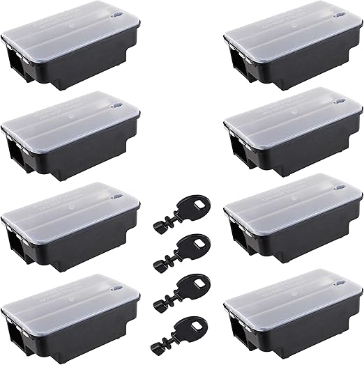 Estación de Cebo para Ratas, para niños y Mascotas, Caja de Cebo eficaz para Veneno de