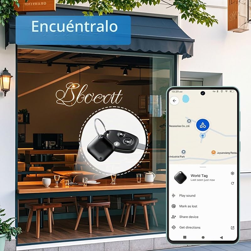 Rastreador Android Smart Tag, Bluetooth compatible con la aplicación Google Find My Hub (solo Android), anti-pérdida para llaves, maletas, mochilas, bolsos y más, negro, pack de 4