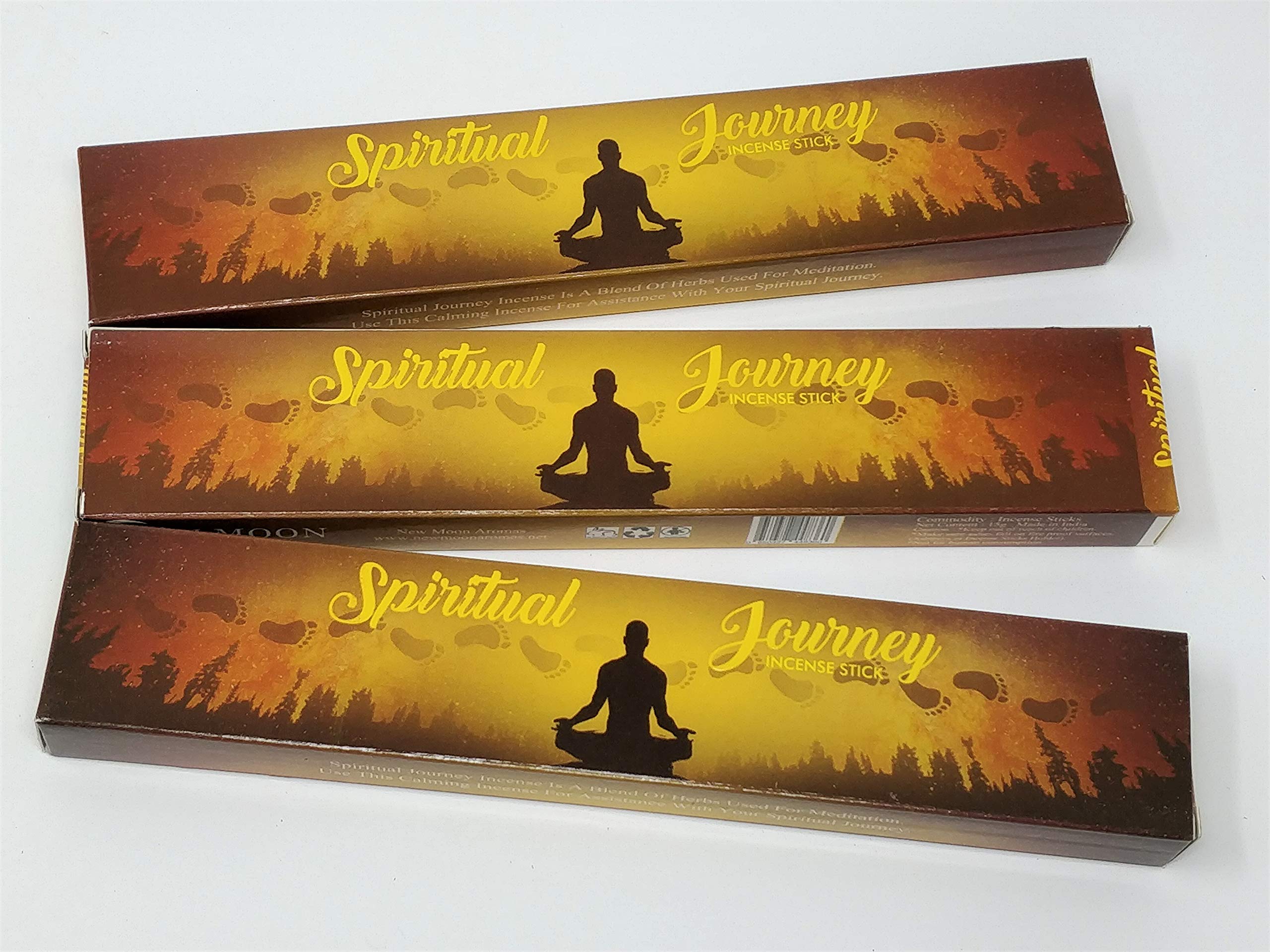 3 X Spiritual Journey New Moon Incense Sticks with Free Souvenir Badge by Sterling Effectz