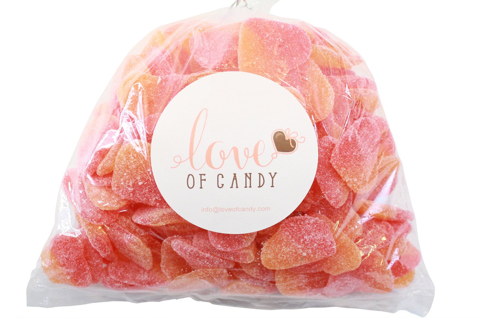 Love of Candy Bulk Candy - Peach Hearts - 6lb Bag