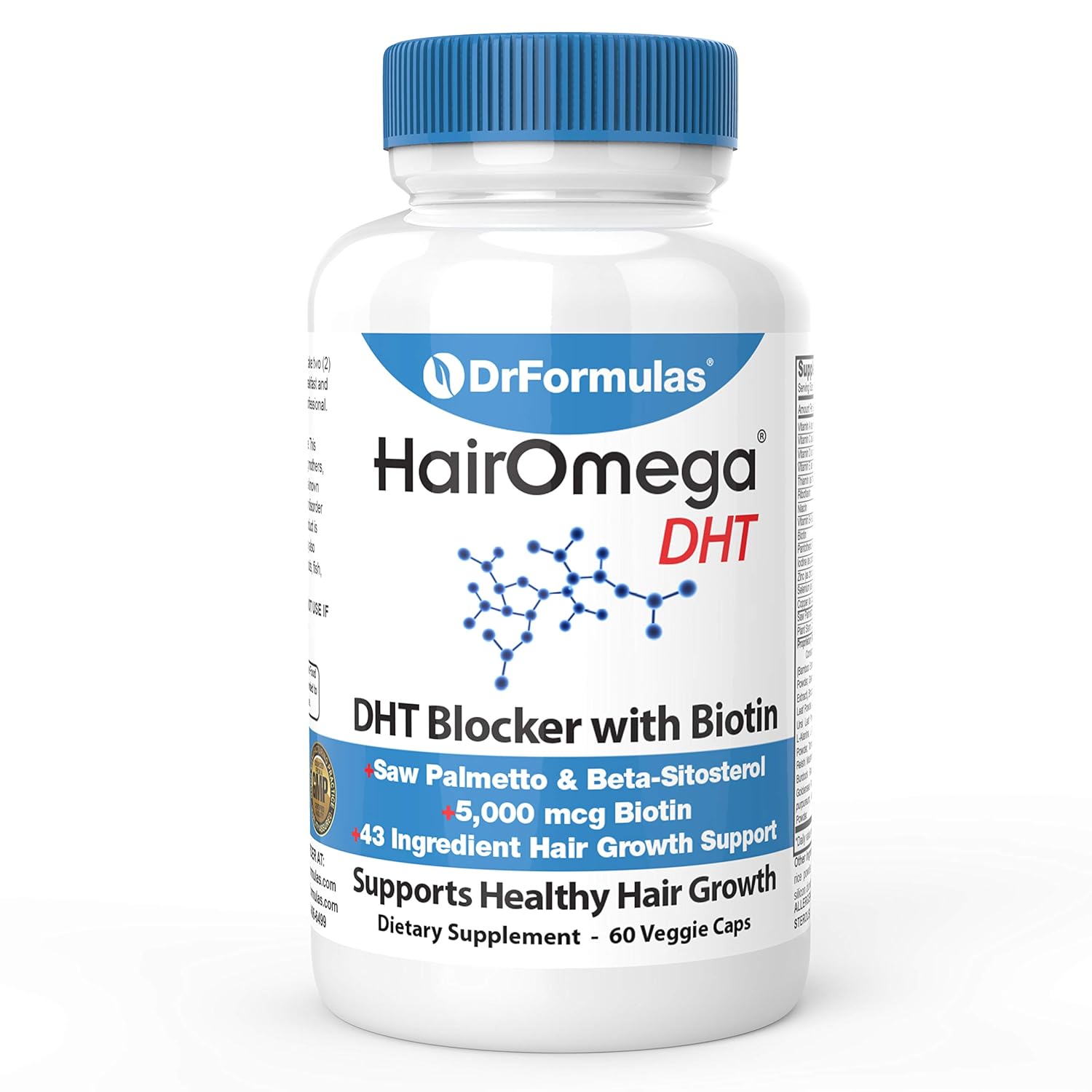 DrFormulas DHT Blocker for Men and Women | HairOmega Advanced Hair Growth Supplements with Biotin 5000 mcg | Hair Loss Vitamins Pills, 45 Day Supply: Health & Personal Care