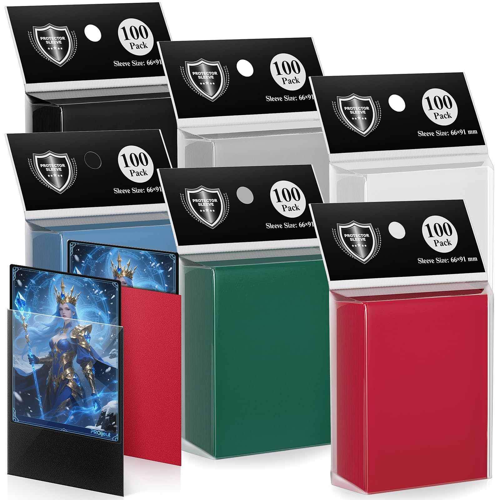 Photo 1 of 600 Pack MTG Card Sleeves, Matte Dual Card Sleeves with Opaque Back & Smooth Shuffle, Tear Resistant Card Protectors for MTG, TCG and Game Cards (6 Colors)