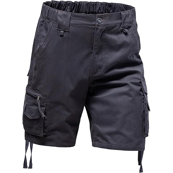 Men's 2 Pack Multi-Pockets Military Shorts Casual Loose Fit Twill