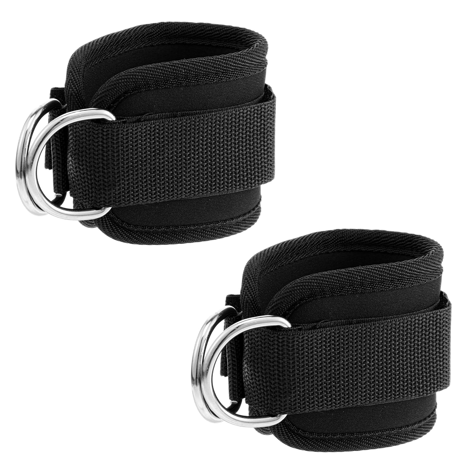 Photo 1 of 2 Pcs Wrist Cuffs Lifting Straps with D Rings, Weight Lifting Straps Wrist Strap for Weightlifting Adjustable Gym Weightlifting Strap for Cable Machines Strength Training Bodybuilding Deadlifting