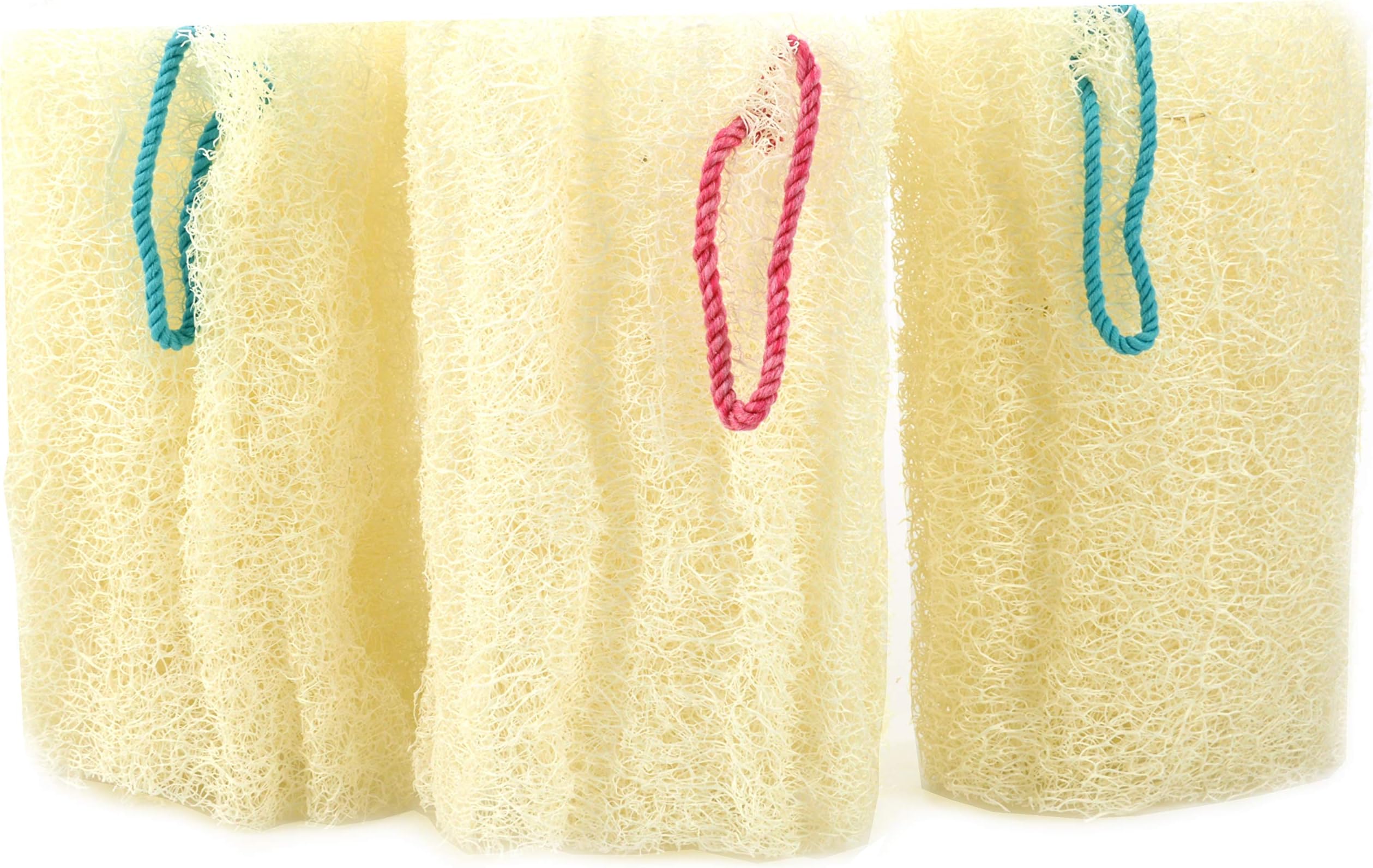 NileCart Natural Organic Egyptian Loofah Sponges, Large Exfoliating Shower Loofah Body Scrubbers SPA Beauty Bath and radiant skin (Pack of 3-6.5 In.)