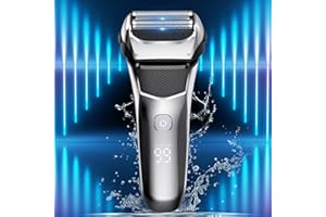 FEZIHEGH Electric Razor for Men,Shavers for Men Electric Razor Wet Dry,Rechargeable Mens Shaver Electric Foil for Men Face Waterproof,USB Travel Cordless Men Electric Razor Shaving Facial with Trimmer(Silver)