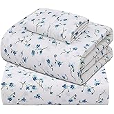 ZOYER 100% Cotton Sheets – Twin XL Size Percale Bedding, Cooling & Breathable, Durable with a Crisp, Soft & Comfortable Feel, 16" Deep Pocket, 3-Piece Set, La Laa Flower