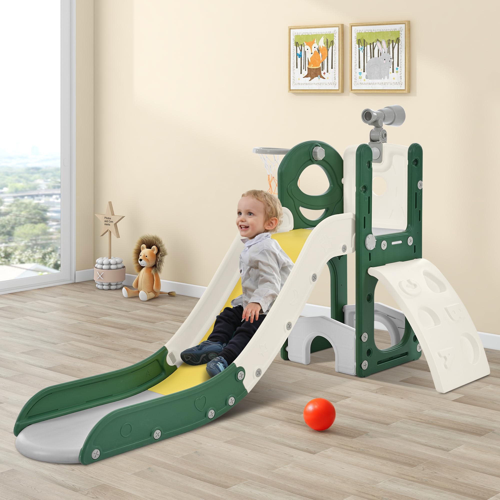 Virubi 5 in 1 Toddler Slide Playset, Climbing Toys