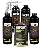 U-POL Raptor Black Urethane Spray-On Truck Bed Liner Kit, 4 Quarts | 2K Protective Coating with Spray Gun, 0820VG, 50 State Compliant