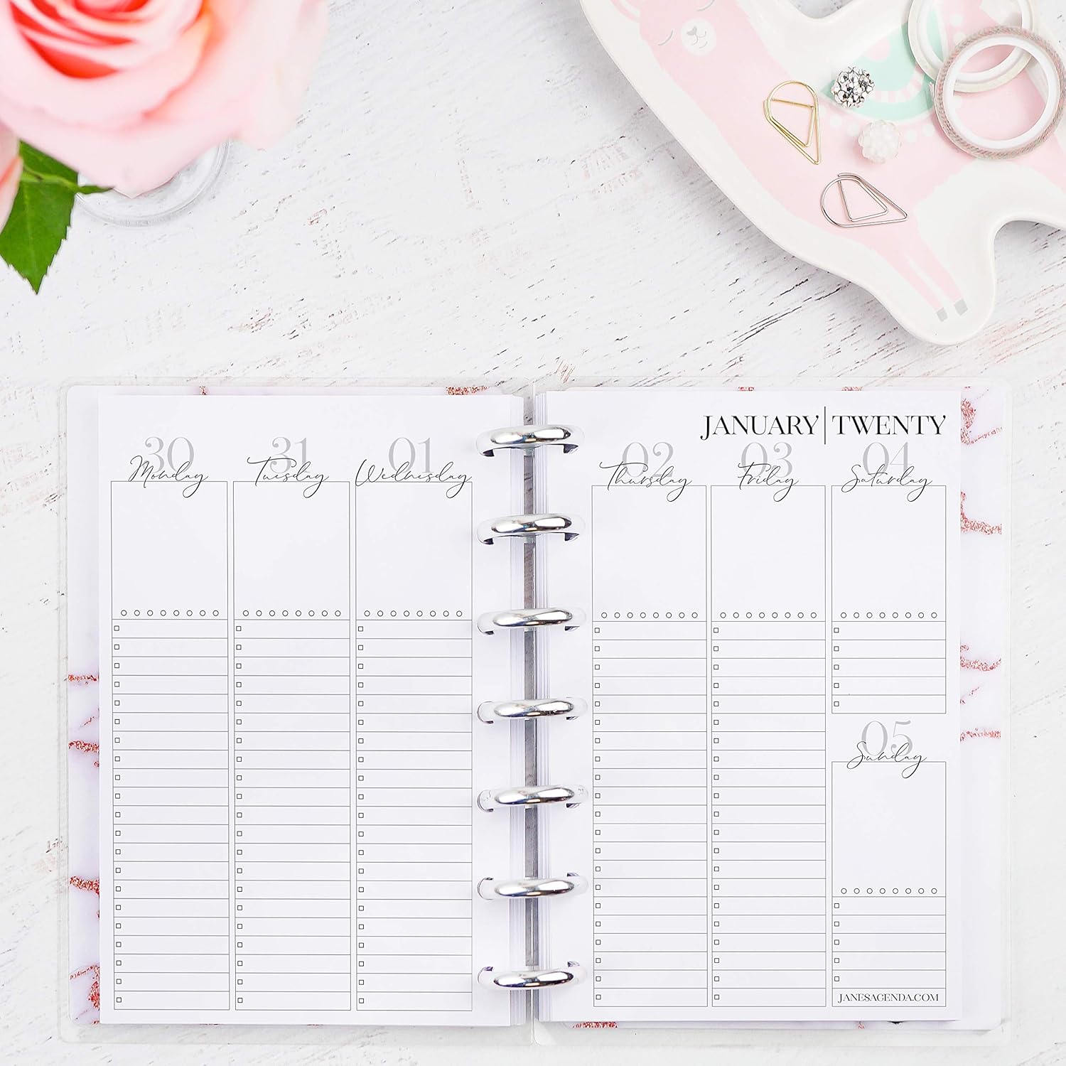 Size 8 8.50x11.00 inch pages 2020 Dated Weekly Letter Size Discbound