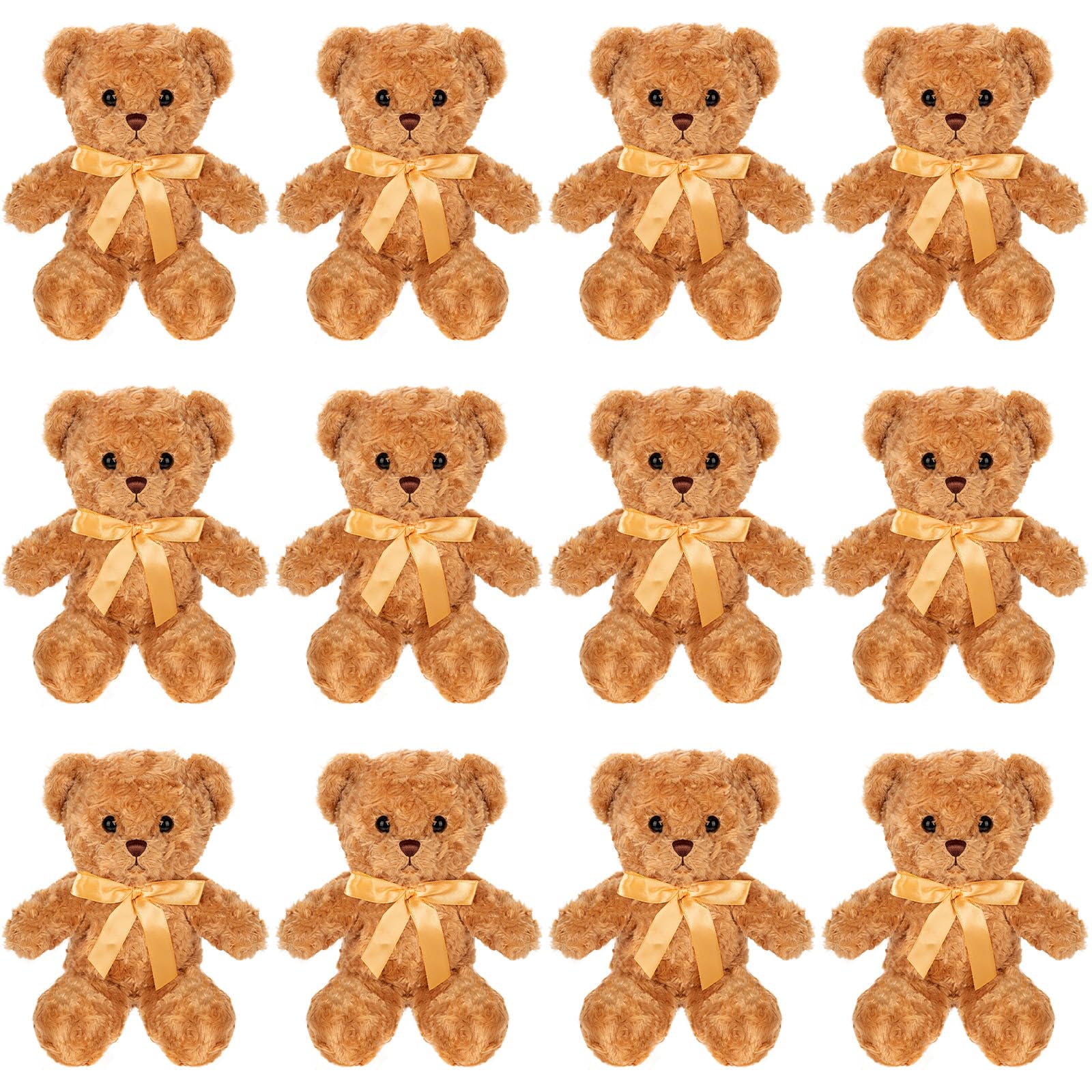 Photo 1 of Jenaai 12 Pieces Stuffed Animals Stuffed Bear with Bow Soft Party Gift Plush Bears for Baby Shower Centerpieces Birthday Care Wedding Decorations Christmas, 11.8 Inch (Brown)