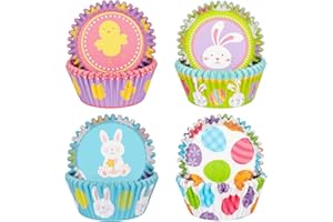 SKIDEC Standard Cupcake Liners 100 Pack, Colorful Easter Patterns Paper Baking Cups Food Grade Disposable Cupcake Wrappers Bu