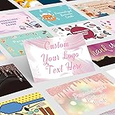 Custom Business Cards With Logo Text - Personalized, Printable, Double Sided, Waterproof - 100, 200, 500, 1000 Cards for Small Business