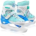 SMOOJOY Adjustable Kids Ice Skates for Girls Boys Comfortable, Smooth Blades Snow Hockey Ice Skating Shoes for Outdoor Indoor Rink, Perfect for Beginner Winter Sports Ages 5-12