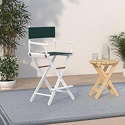 Casual Home Director's Chair ,White Frame/Hunter