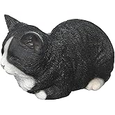 Hi-Line Gift Ltd Sleeping Cat Statue, Black/White
