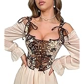 HinyBoeh Corset Tops for Women Vintage-Floral Bustier,Renaissance Camisole Flower Gothic-Bustier Shapewear Overbust