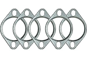 SHINTONES 5 PCS 2.75 inch 2-Bolt Exhaust Flange Gasket Turbo/Manifold/Header Down/Dump Pipe Flange, High Temperature Graphite for Headers, Catback, Axleback, MLSG High Temp Exhaust Gasket