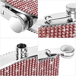 INSTOME Diamond Flask,Red Glitter Flask,Bedazzled