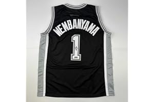 HOFSM.COM HALL OF FAME SPORTS MEMORABILIA Facsimile Autographed Victor Wembanyama San Antonio Black Reprint Laser Auto Basketball Jersey Size Men's XL