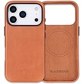 BLACKBROOK Leather Case for iPhone 17 Pro Max – Barlow Handcrafted Snap-On Cover, Full Grain Leather with 360° Edge Protection, MagSafe Compatible, Slim Protective Design, Luxury Gift Box Tan
