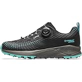 Icebug Womens NewRun BUGrip GTX Road Running Shoe with Carbide Studded Traction Sole, Black/JadeMist, 6
