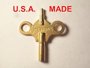 #6 Antique Gold Mantel Clock Key (3.6mm) - Fits Waterbury Trademark Clocks