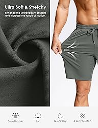 Men's Workout Shorts with Zipper Pockets 7 Inch