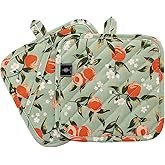 BONTHEE Pot Holders for Kitchen Heat Resistant Hot Pads for Countertops Oven Pot Holders Cotton Potholders for Kitchen Cooking Baking (Watercolor Apricot)