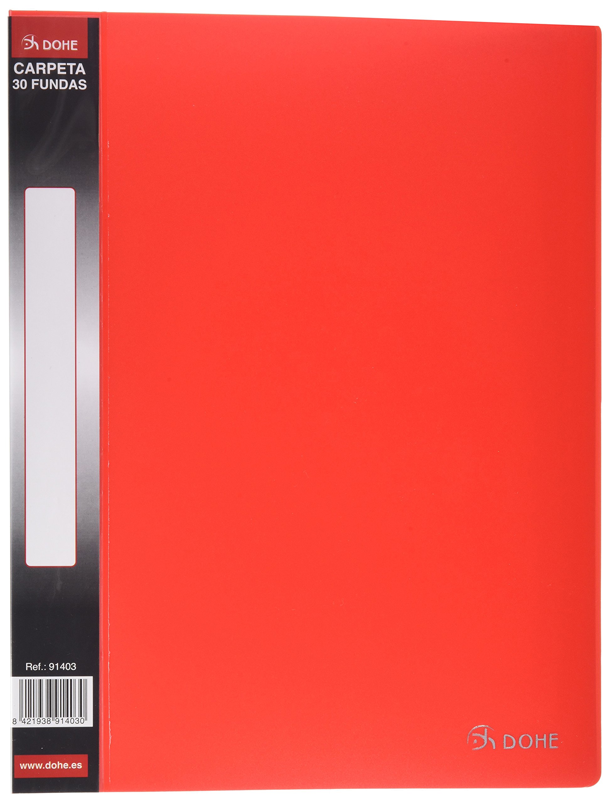 dohe 91403 Folder – 30 Pockets, Custom Spine, Red