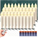 koopower 40 PCS LED Candle Lights Set with Remote Timer, 4 Light Modes, Battery Operated Flickering Dinner Candles, Taper Candles for Wedding, Christmas, Halloween, and Home Decor (Lvory)