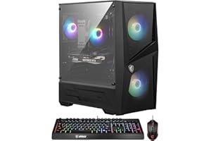 MSI Codex R Gaming Desktop: Intel Core i5-13400F, RTX 4060, 32GB DDR5, 2TB M.2 NVMe Gen3, RGB Fan Cooling, 650W 80+ Gold, Keyboard & Mouse, DIY Friendly, Windows 11 Pro: 13NUC5-068US,Black