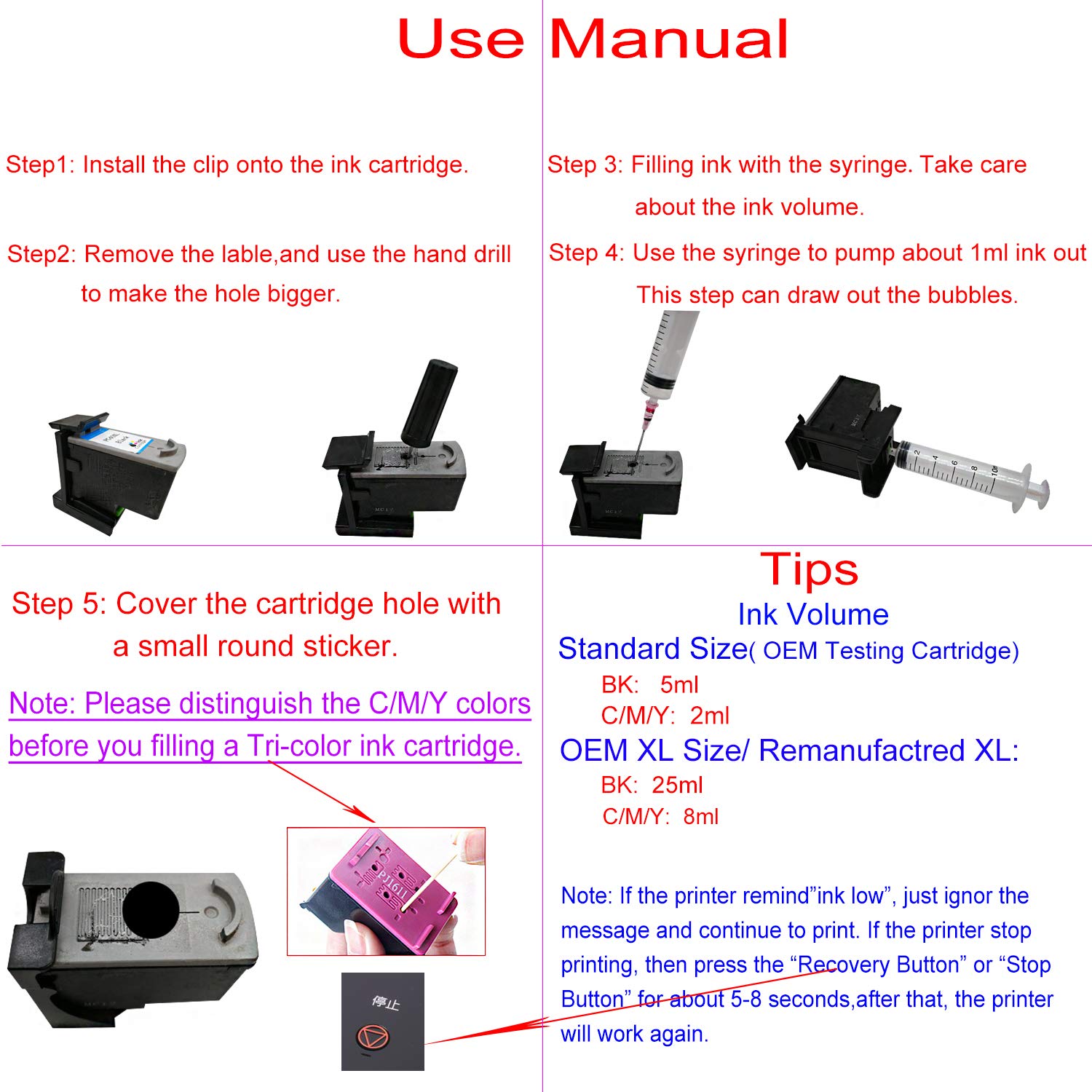 jetsir ink refill instructions