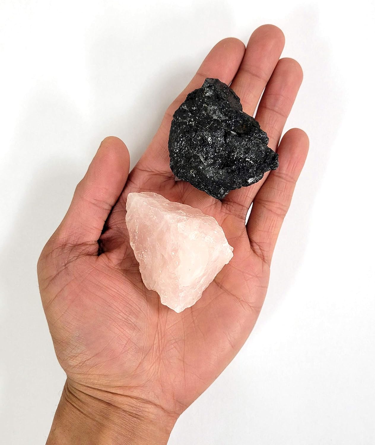 Indoor Fountains & Accessories - MINERALUNIVERSE Black Tourmaline & Rose Quartz Crystals - Love & Protection Bundle - Healing Crystals Set, 1 pair