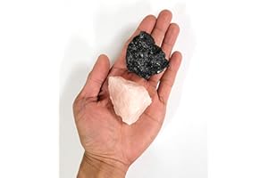 MINERALUNIVERSE Black Tourmaline & Rose Quartz Crystals - Love & Protection Bundle - Healing Crystals Set, 1 pair