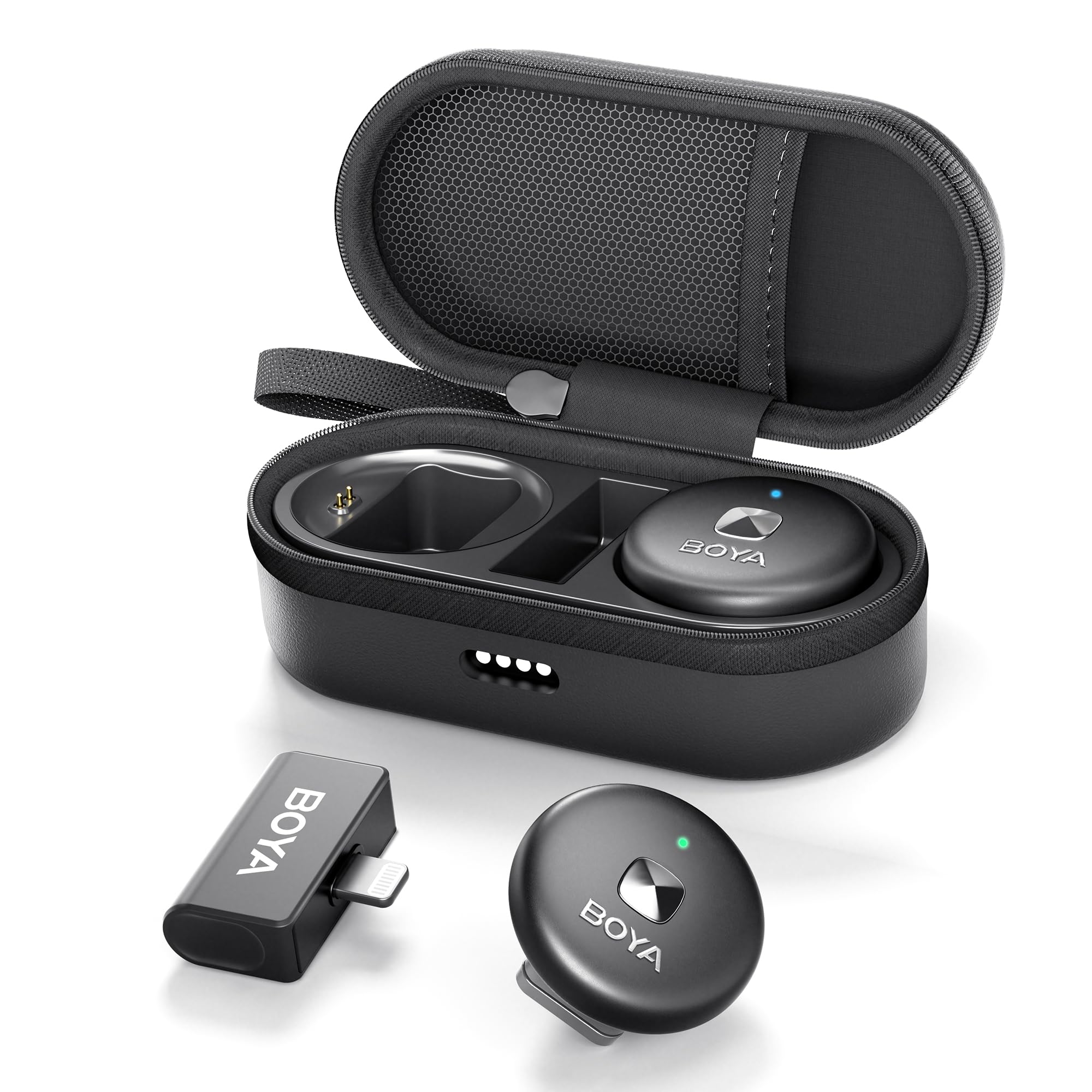 BOYA OMIC-D Lavalier Microphone iPhone Wireless, Mini iPhone iPad External Microphone Cell Phone Vlog Podcast Live Streaming, Plug Play Wireless Lapel Microphone