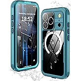 GOLDJU 2025 New Magnetic for iPhone 17 Pro Case-Waterproof, Built-in Screen & Camera Protector-IP68 Underwater Full Body 16FT Military Dropproof Shockproof Case for 17 Pro 6.3''- Blue