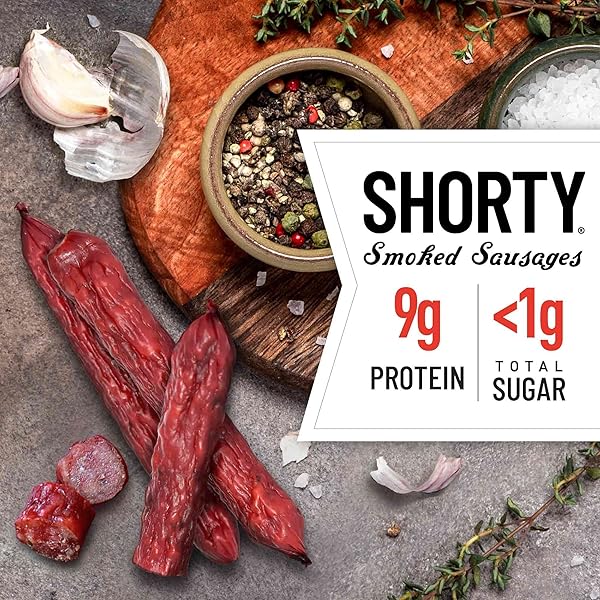 DUKE’S BEEF ORIGINAL SMOKED SHORTY SAUSAGES, 7G PROTEIN PER SERVING, GREAT FOR CHARCUTERIE BOARDS, 4 OZ.